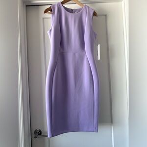 💜 NWT! Lavender CALVIN KLEIN Sleeveless Scuba Sheath Dress - Size 4